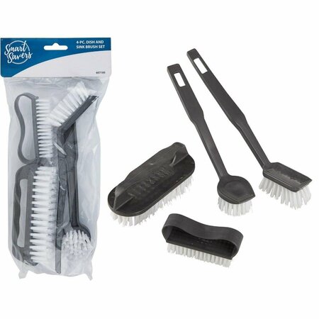 SMART SAVERS Blue Plastic Bristle Scrub Brush Set 4-Piece HV402(PBH)